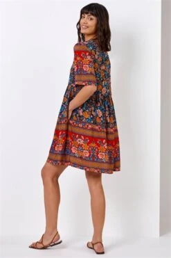 Beige Animal Print Frill Hem Smock Dress -Dress Haven Sales Store fad3ed0c 9ef0 44e2 96ba e4588d60e097