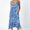 Blue Abstract Print Pocket Midi Dress -Dress Haven Sales Store fbe8ef9a 72b2 4211 96b3 3083599033e2