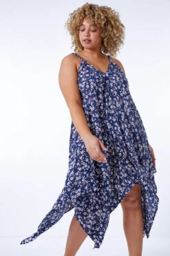 Navy Curve Ditsy Floral Hanky Hem Dress -Dress Haven Sales Store fc7468f8 3e3e 4e7a 8d82 1be0ca38f5dd