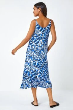 Blue Abstract Print Pocket Midi Dress -Dress Haven Sales Store fe725be5 1390 4bfb b196 c8b11e1510d2